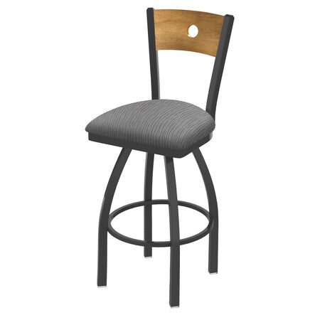 Holland Bar Stool Co 25" Swivel Counter Stool, Pewter Finish, Med Back, Graph Seat 83025PWMedMplB020